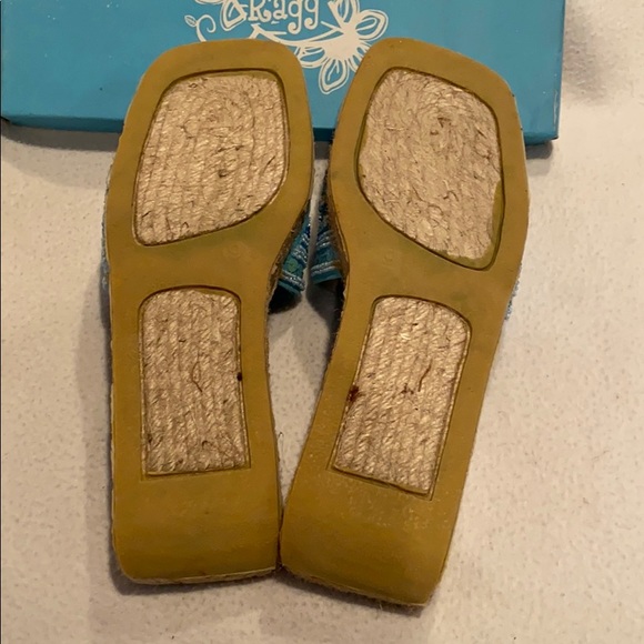 Ragg Ginger Turquoise Espadrille sandals slides - Picture 3 of 3
